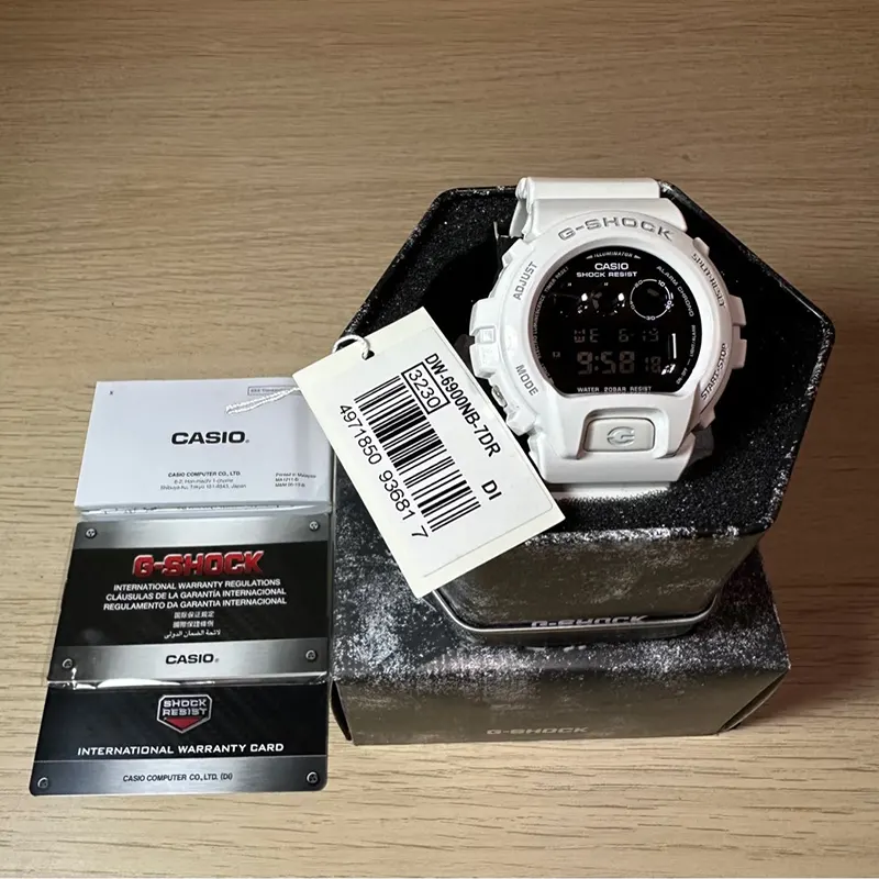 G-Shock 'Black Dial White Glamour Digital Men’s Watch- DW-6900NB-7